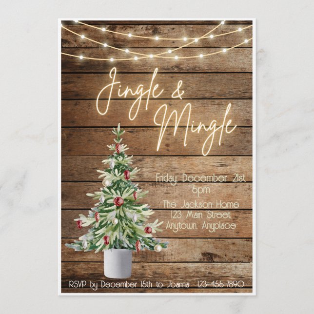 Jingle and Mingle Christmas Invitation (Front)