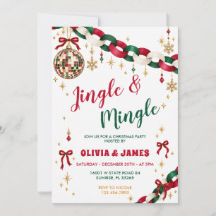 Jingle And Mingle Christmas Party Holiday Party Invitation