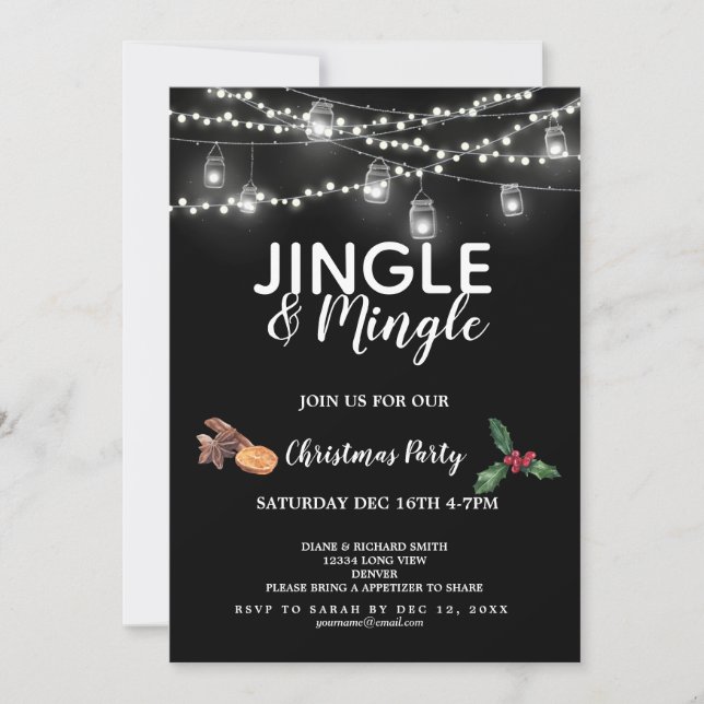 jingle and mingle Christmas party Invitation (Front)