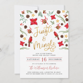 Jingle and Mingle Christmas Party Invitation