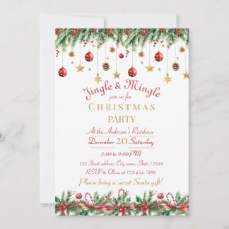 Jingle and Mingle Christmas Party Invitation