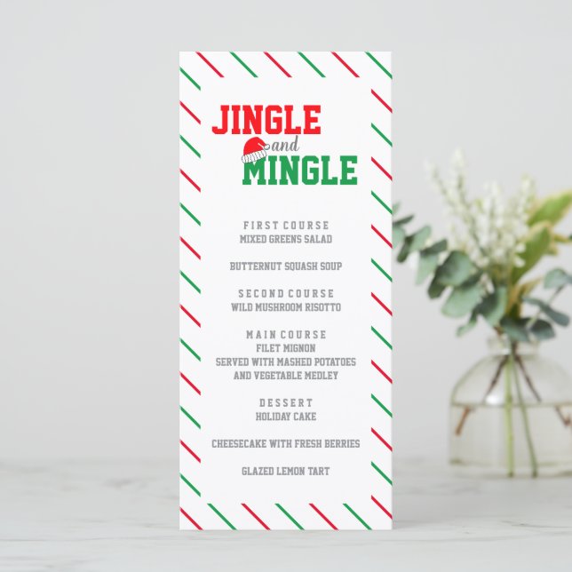 Jingle and Mingle Christmas Party Menu (Standing Front)