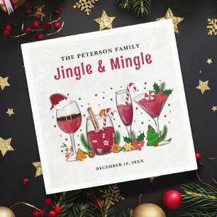 Jingle and Mingle Christmas Party Napkin