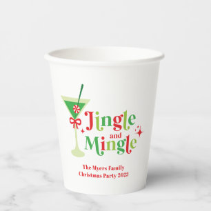 Jingle and Mingle Christmas Party Paper Cups