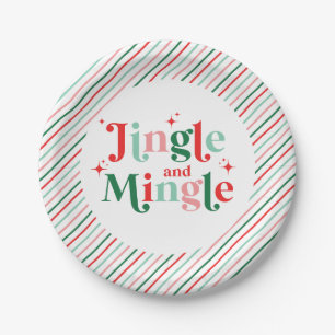 Jingle and Mingle christmas party Paper Plate