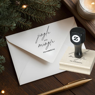 Jingle and Mingle Christmas Rubber Stamp