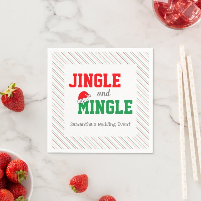 Jingle and Mingle Christmas Wedding Event Napkin (Insitu)