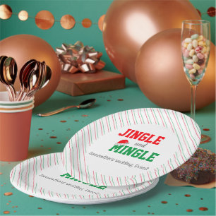 Jingle and Mingle Christmas Wedding Event Paper Plate