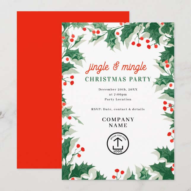 Jingle and Mingle Holiday Business Christmas Party Invitation (Front/Back)