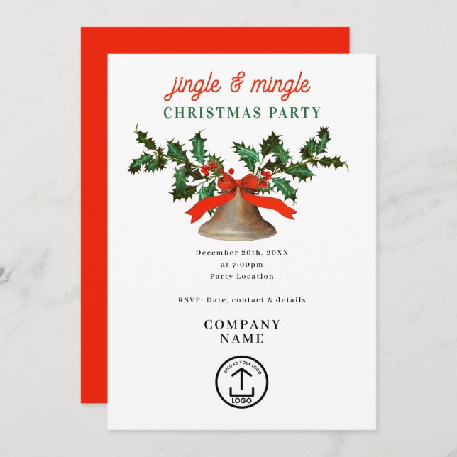 Jingle and Mingle Holiday Business Christmas Party Invitation (Front/Back)