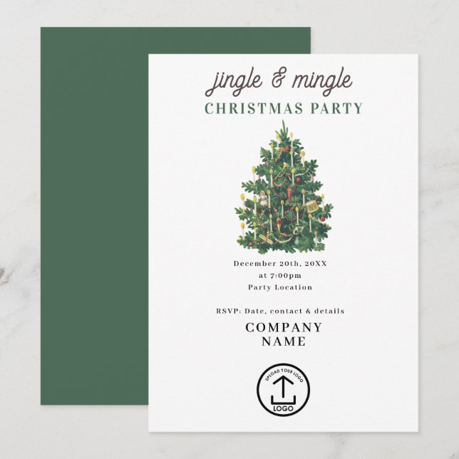 Jingle and Mingle Holiday Business Christmas Party Invitation (Front/Back)