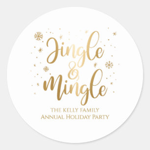 Jingle and Mingle Holiday Classic Round Sticker