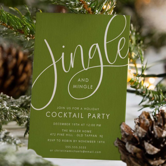 Jingle and Mingle Holiday Cocktail Party Invitation (Creator Uploaded)