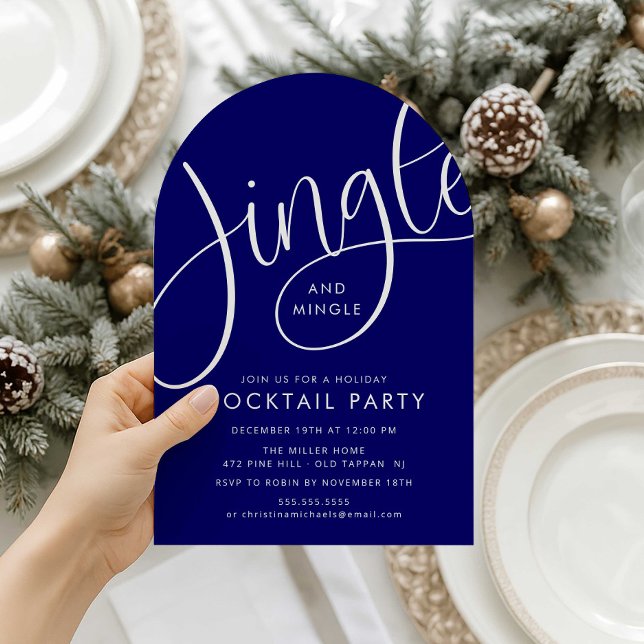 Jingle and Mingle Holiday Cocktail Party Invitation (Creator Uploaded)