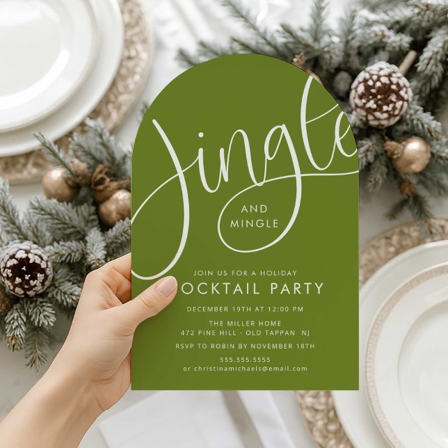Jingle and Mingle Holiday Cocktail Party Invitation (Creator Uploaded)