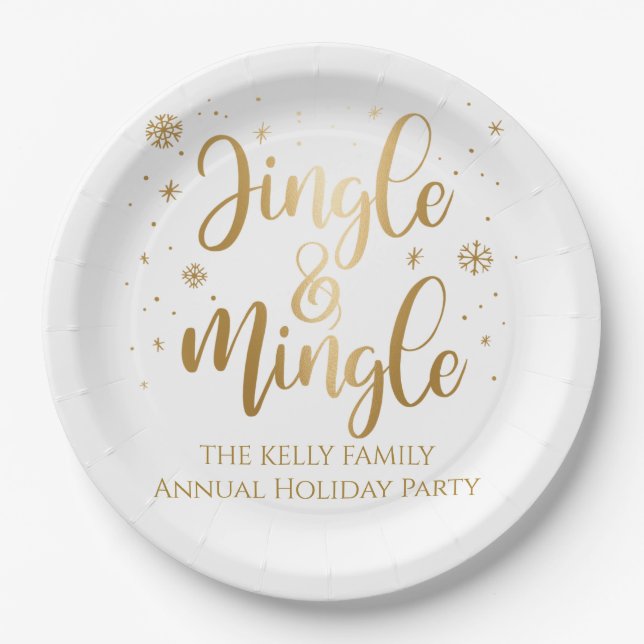 Jingle and Mingle Holiday  Napkins Paper Plate (Front)