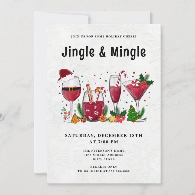 Jingle and Mingle Holiday Party Invitation (Front)