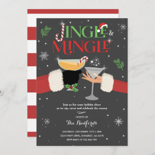 Jingle And Mingle Invite Holiday Cocktail Party