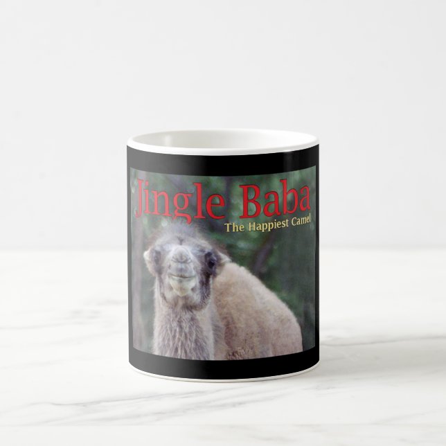 Jingle Baba, The Happiest Camel Black Coffee Mug (Center)