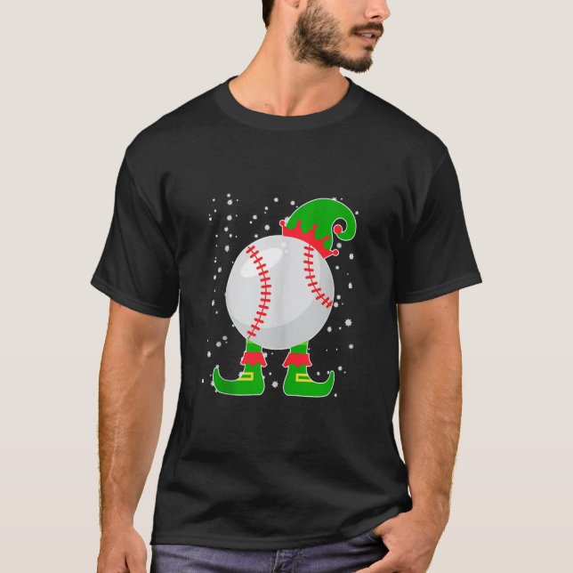 Jingle Ballers Christmas BaseBall Xmas Elf Squad H T-Shirt (Front)