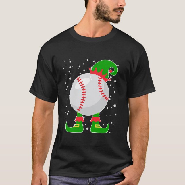Jingle Ballers Christmas BaseBall Xmas Elf Squad H T-Shirt (Front)