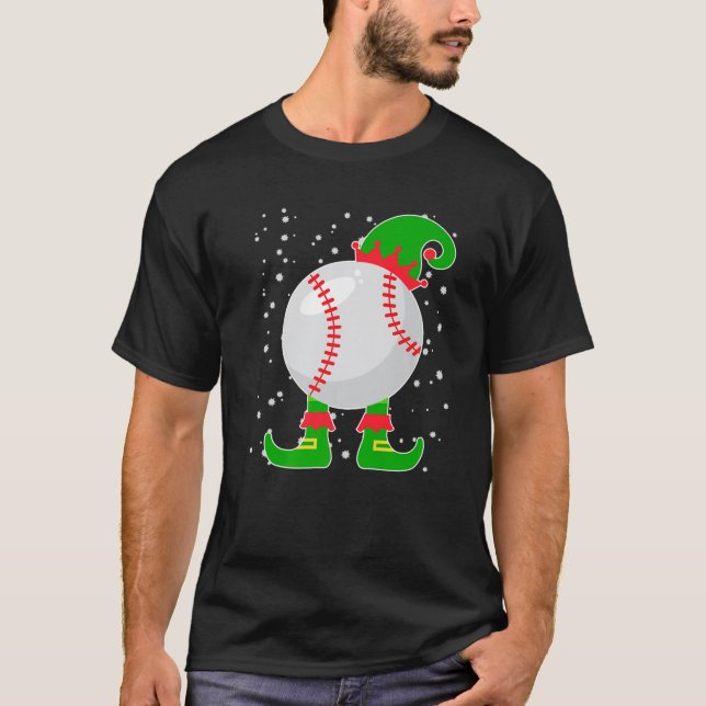 Jingle Ballers Christmas BaseBall Xmas Elf Squad H T-Shirt (Front)