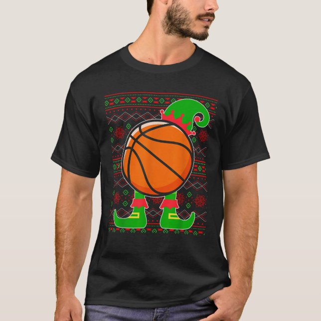 Jingle Ballers Christmas Basket Ball Xmas Elf Squa T-Shirt (Front)