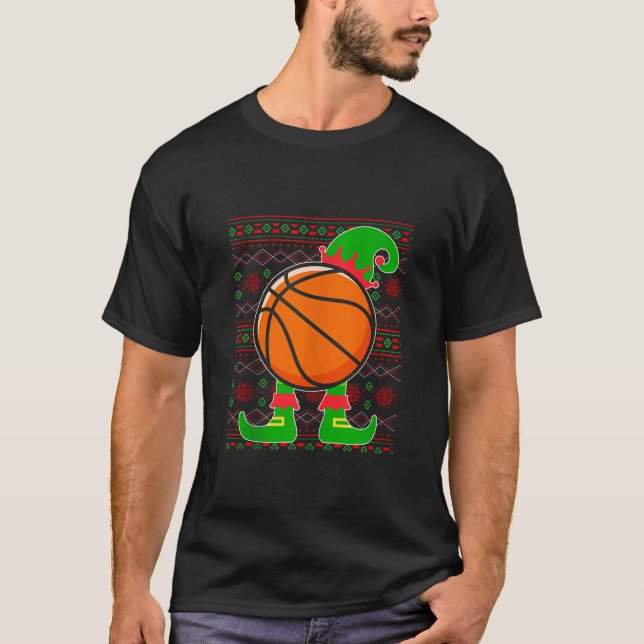Jingle Ballers Christmas Basket Ball Xmas Elf Squa T-Shirt (Front)