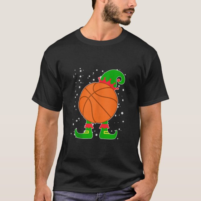 Jingle Ballers Christmas Basket Ball Xmas Elf Squa T-Shirt (Front)