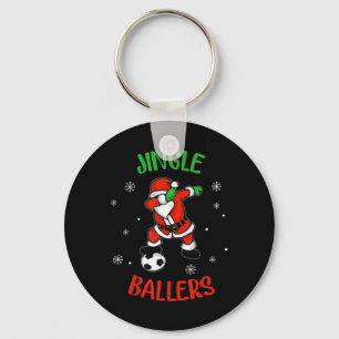 Jingle Ballers Christmas Soccer Santa Football Key Ring