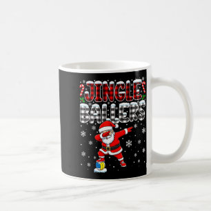 Jingle Ballers Plaid Santa Dabbing Volleyball Chri Coffee Mug