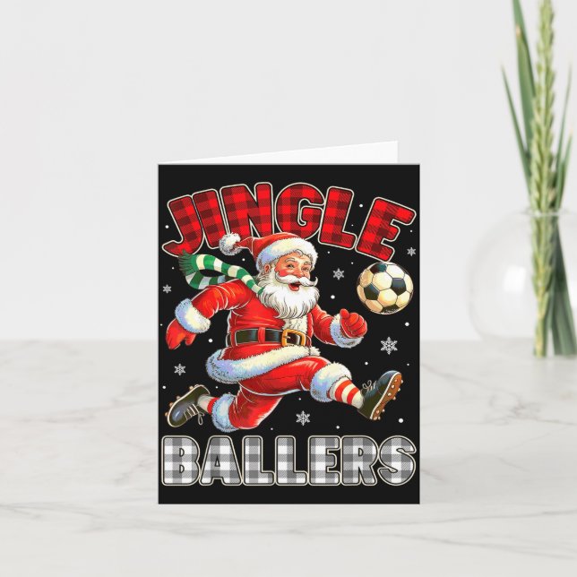 Jingle Ballers Santa Football Christmas Soccer Pla Card (Front)
