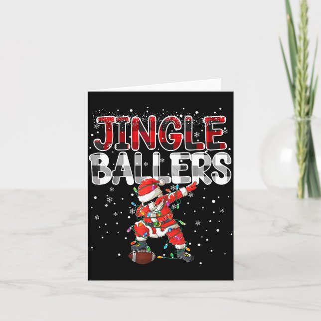 Jingle Ballers Santa Football Christmas Soccer Pla Card (Front)