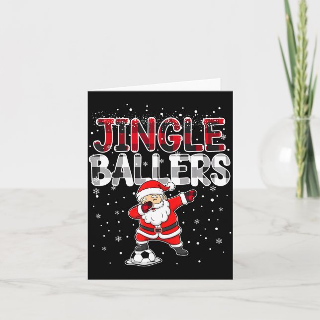 Jingle Ballers Santa Football Christmas Soccer Pla Card (Front)