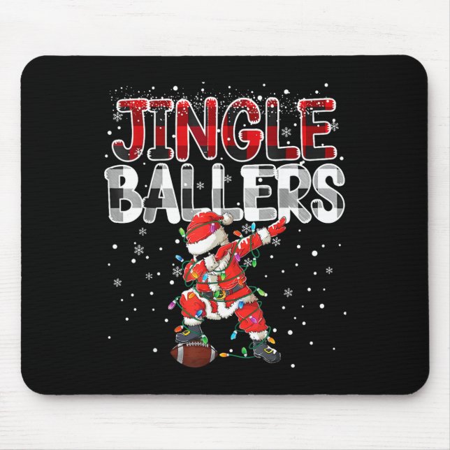 Jingle Ballers Santa Football Christmas Soccer Pla Mouse Mat (Front)