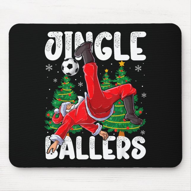 Jingle Ballers Santa Football Christmas Soccer Pla Mouse Mat (Front)