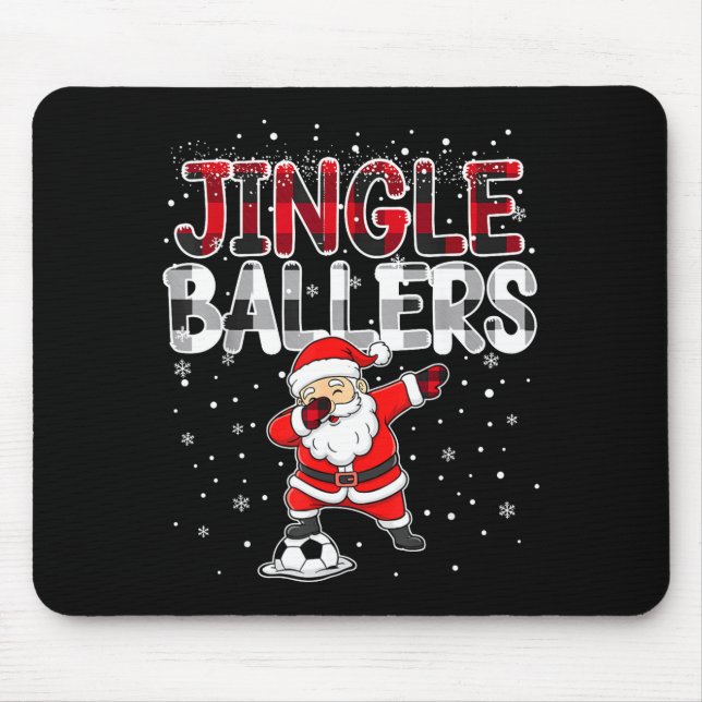 Jingle Ballers Santa Football Christmas Soccer Pla Mouse Mat (Front)