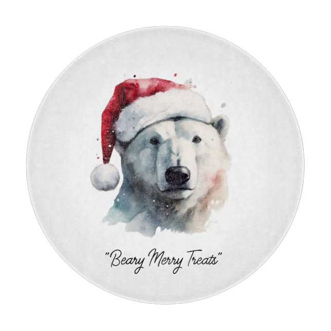 Jingle Bear Joy, custom Cutting Board (Front)