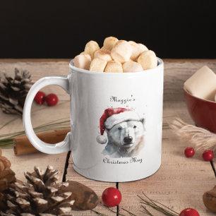 Jingle Bear Joy, custom Two-Tone Coffee Mug