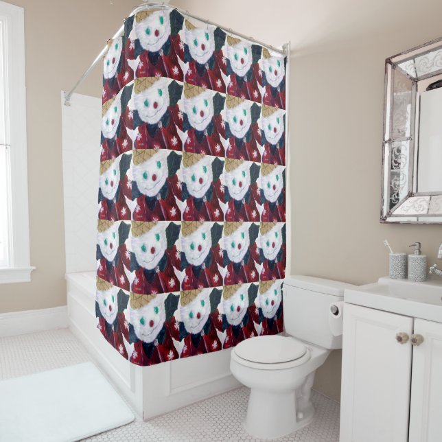 Jingle Bear Shower Curtain (In Situ)