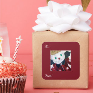 Jingle Bear Square Sticker