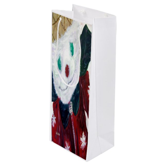 Jingle Bear Wine Gift Bag (Front Angled)