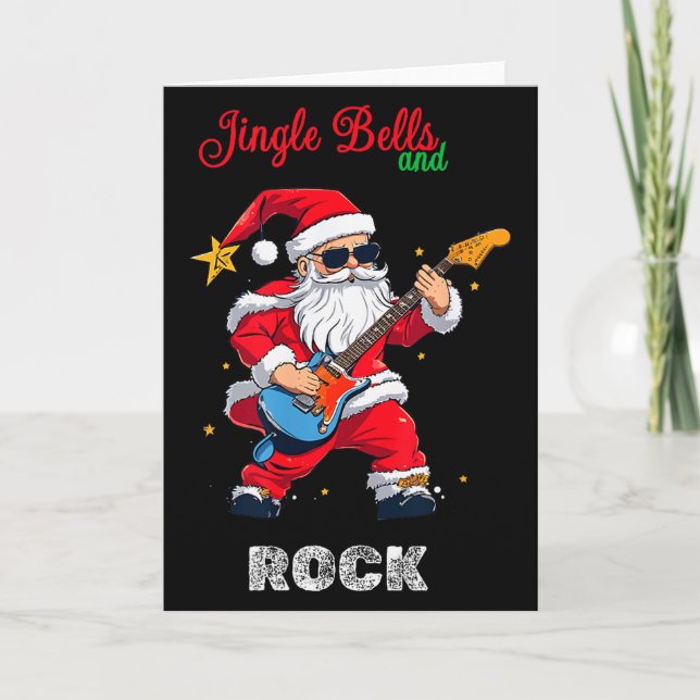 Jingle Bell And Rock Christmas Santa Rolling Playi Card (Front)