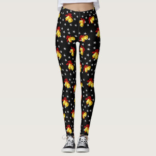 Jingle bell and stars Christmas black Leggings