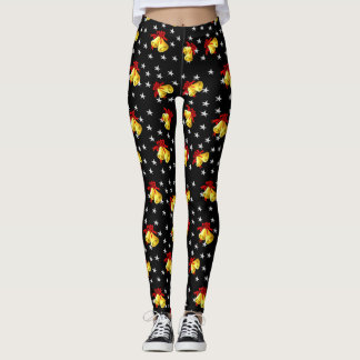 Jingle bell and stars Christmas black Leggings