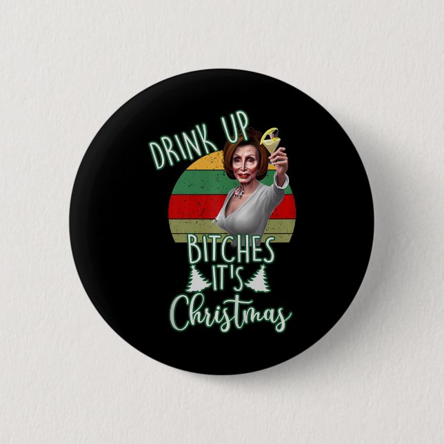 Jingle Bell Biden Xmas Santa Trump Ugly Christmas  6 Cm Round Badge (Front)