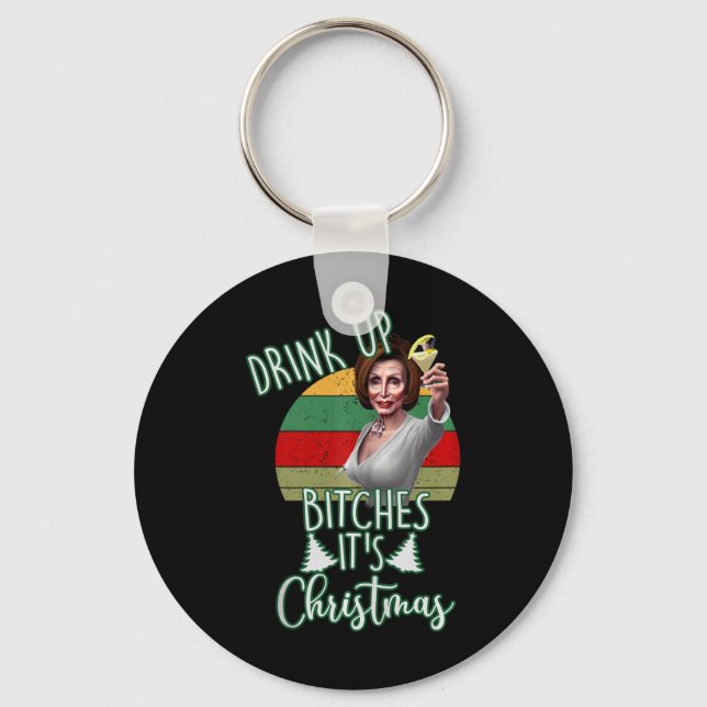 Jingle Bell Biden Xmas Santa Trump Ugly Christmas  Key Ring (Front)