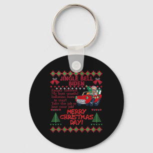 Jingle Bell Biden Xmas Santa Trump Ugly Christmas  Key Ring
