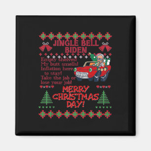 Jingle Bell Biden Xmas Santa Trump Ugly Christmas  Magnet