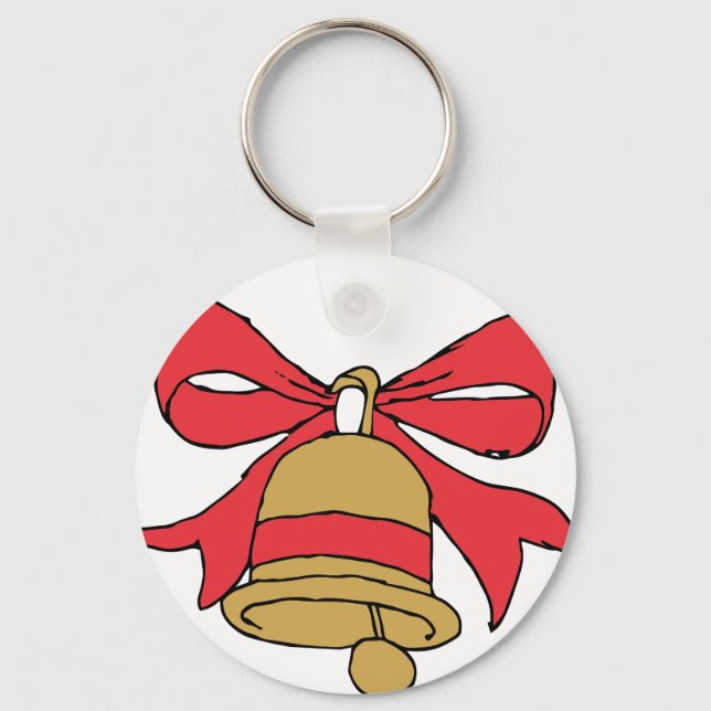Jingle Bell Cartoon Christmas Bells Clipart Clip Key Ring (Front)